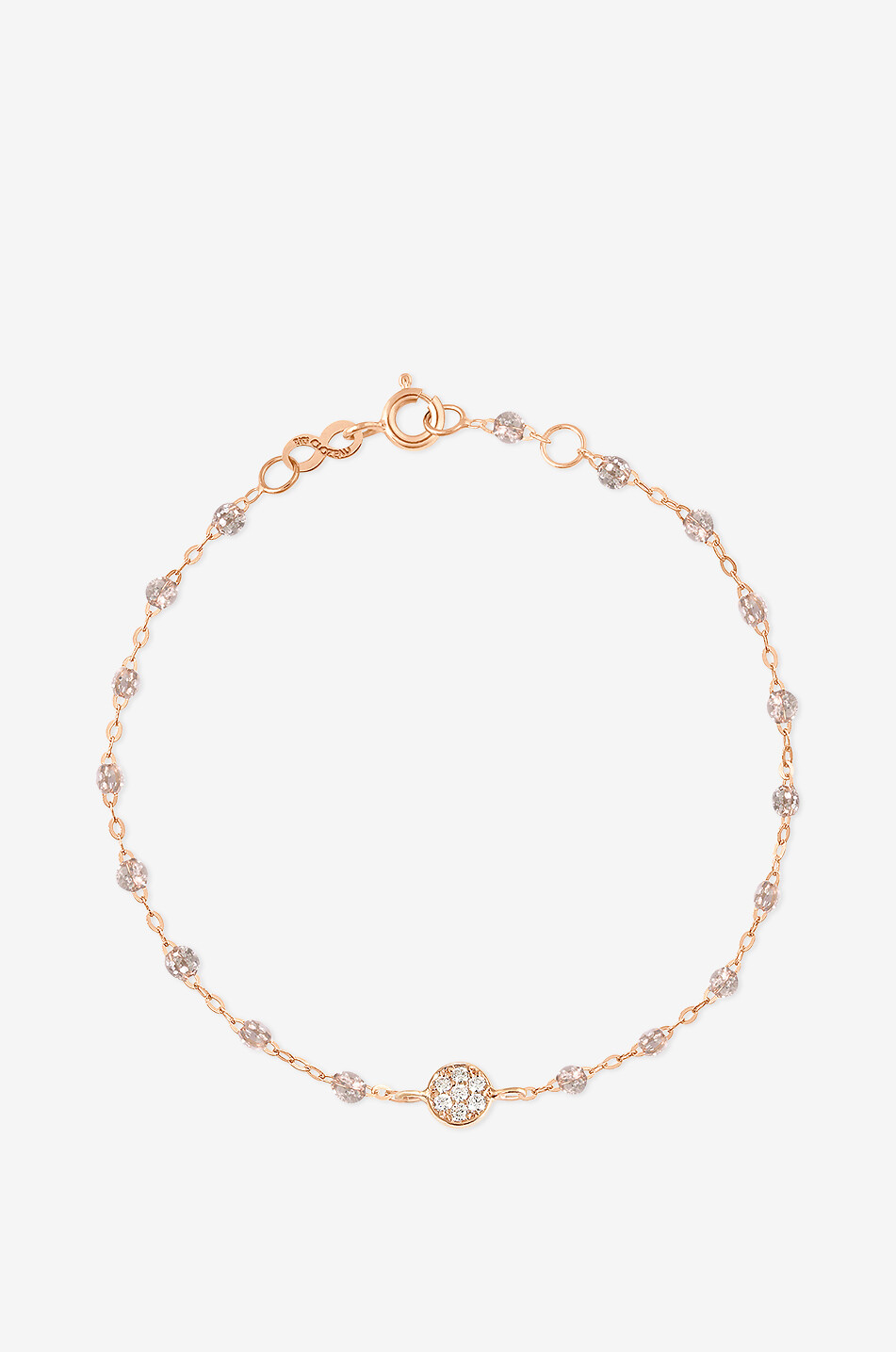 Armband aus Roségold mit Harzperlen und Diamant Sparkle Puce