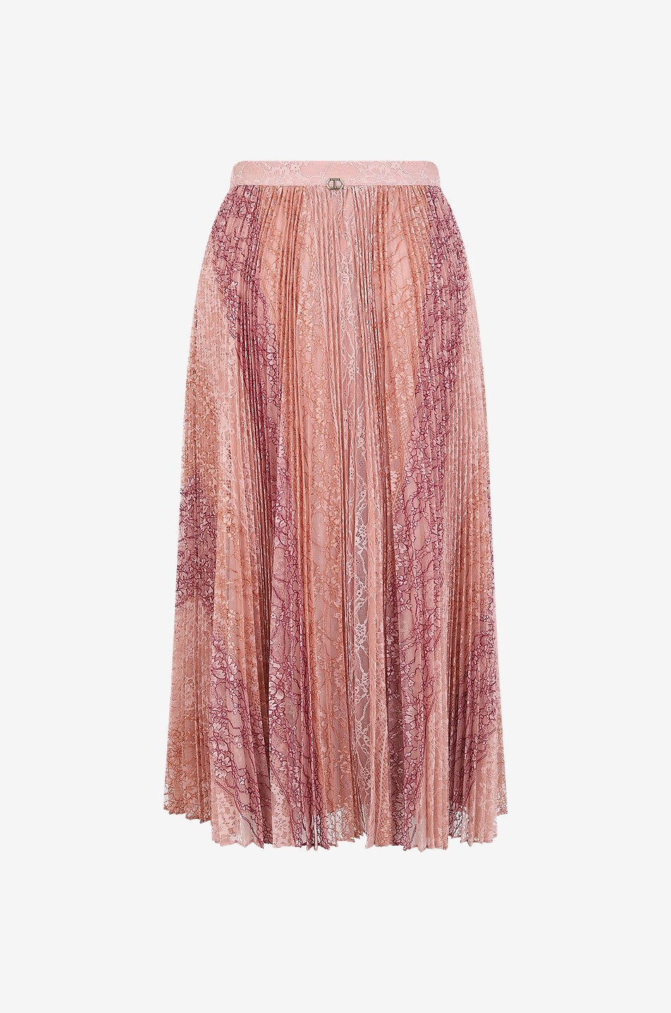 Jupe midi en dentelle à dégradé de couleur