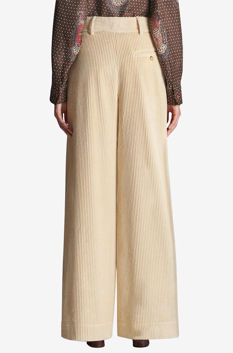 ETRO Weite Hose mit hoher Taille aus Cordsamt Damen CREMEFARBEN 4