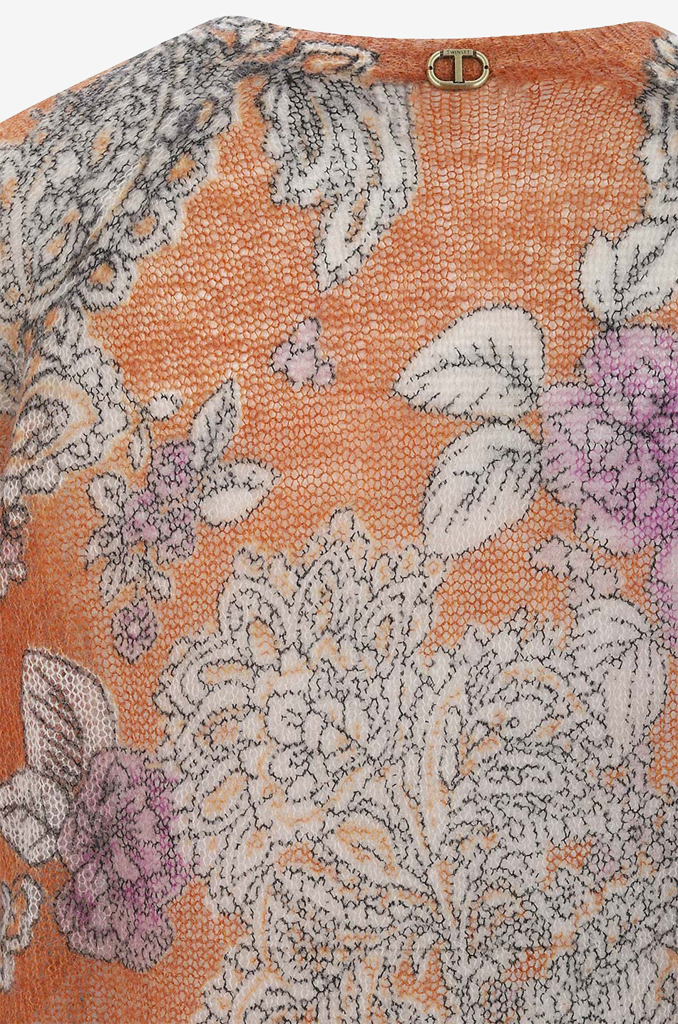 Rose and Paisley printed mohair blend jumper