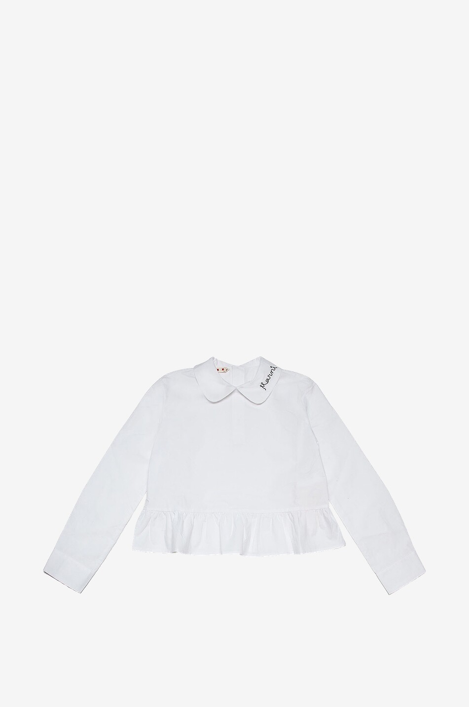 Girl's peplum blouse with embroidered collar
