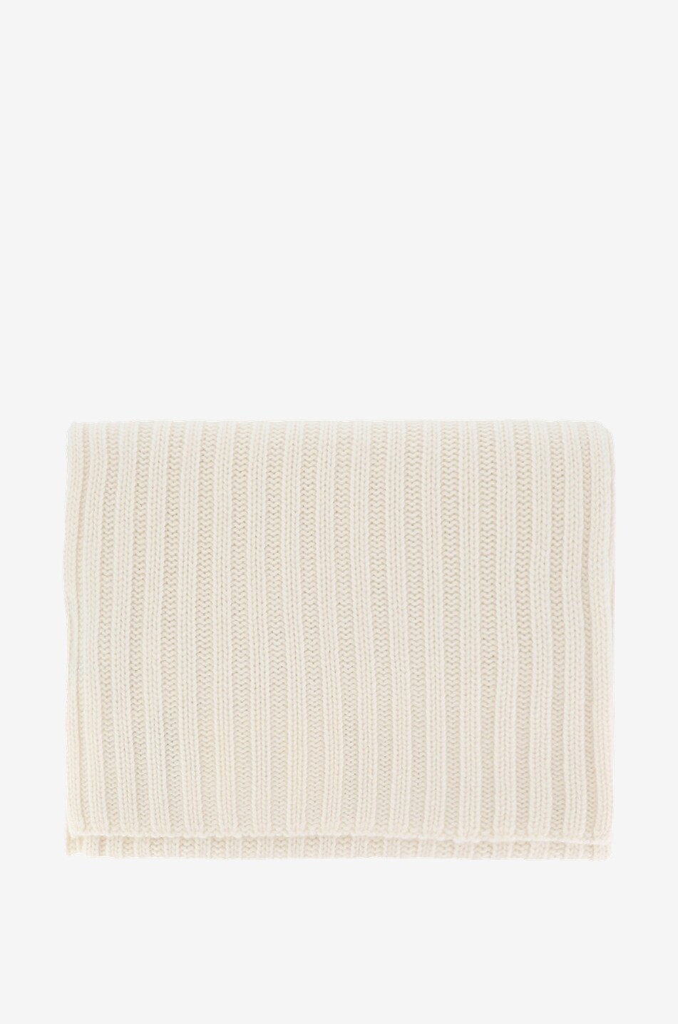 BONGENIE Chunky rib knit cashmere scarf Women EGGSHELL 1