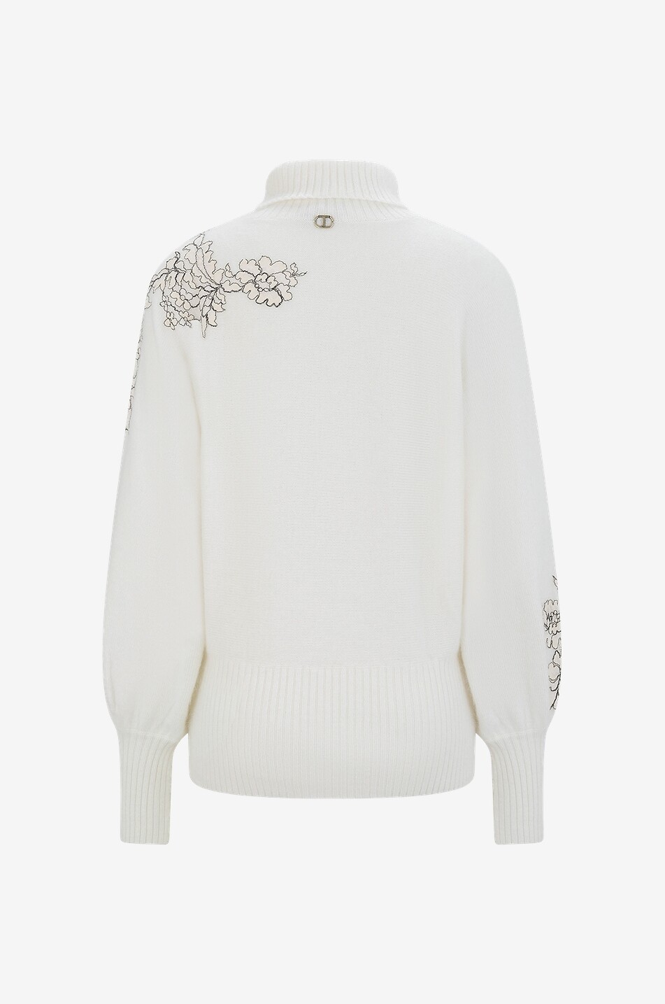 TWINSET Pull à col roulé en angora et dentelle Femme MULTICOLORE 2