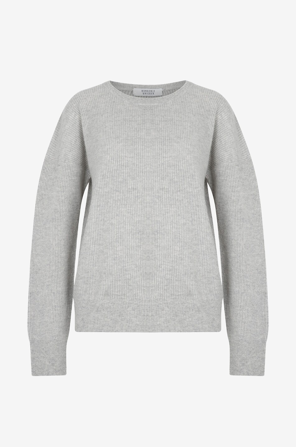 Boxy rib knit crewneck cashmere jumper