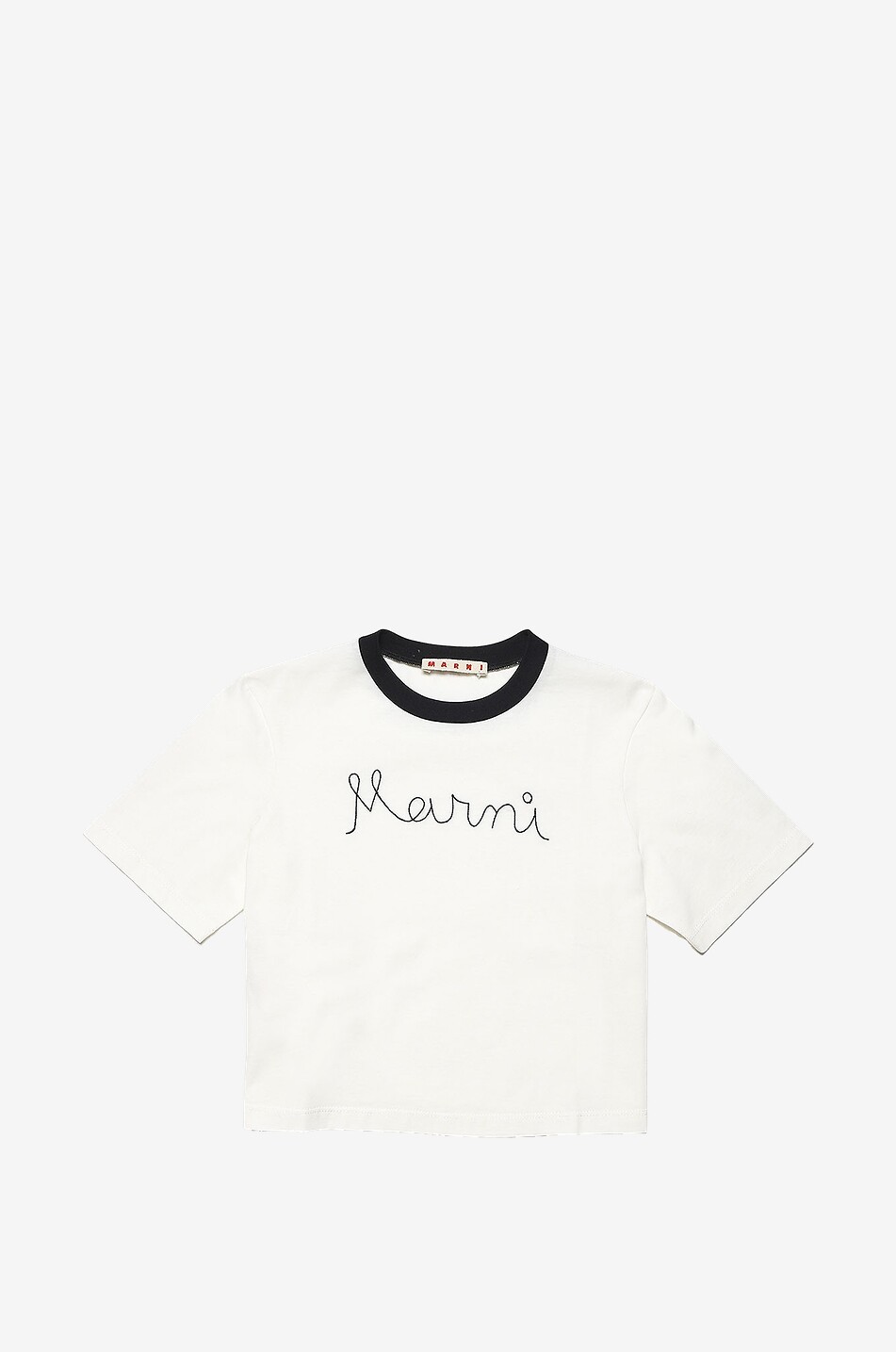 MARNI Mädchen-Boxy-T-Shirt mit Logostickerei Mädchen WEISS 1