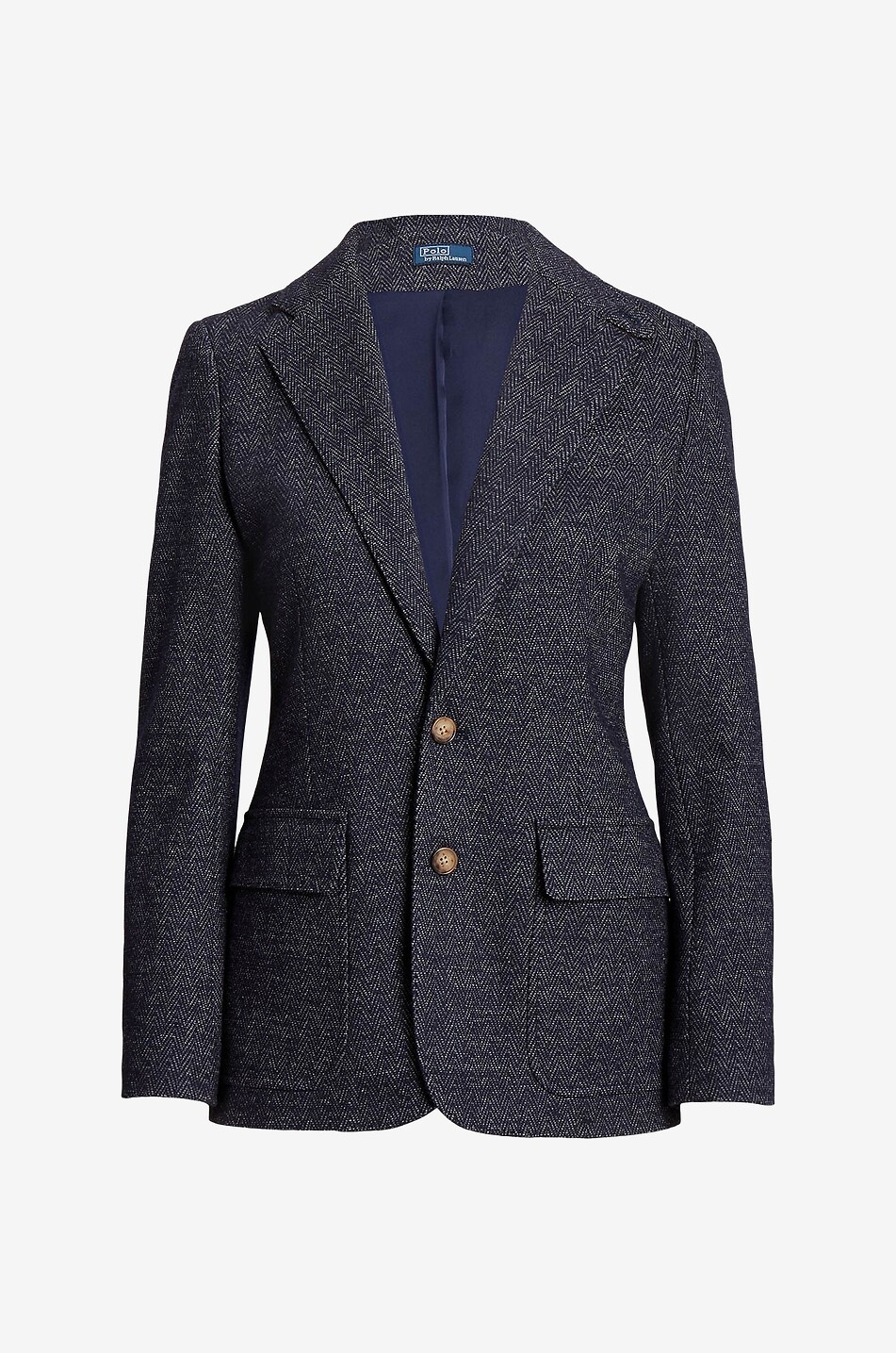 Blazer cintre en tweed a chevrons