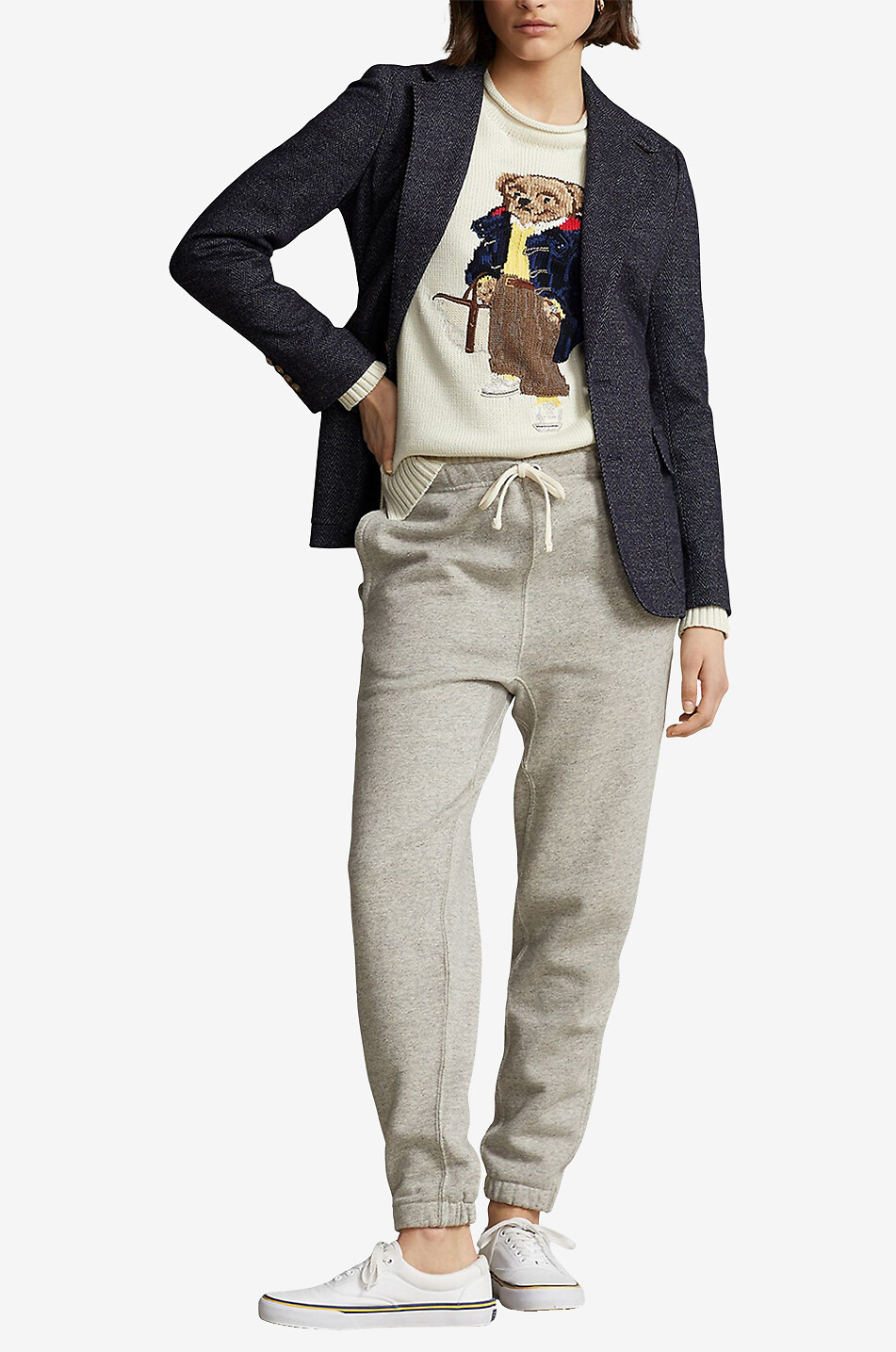 Taillierter Blazer aus Fischgräten-Tweed