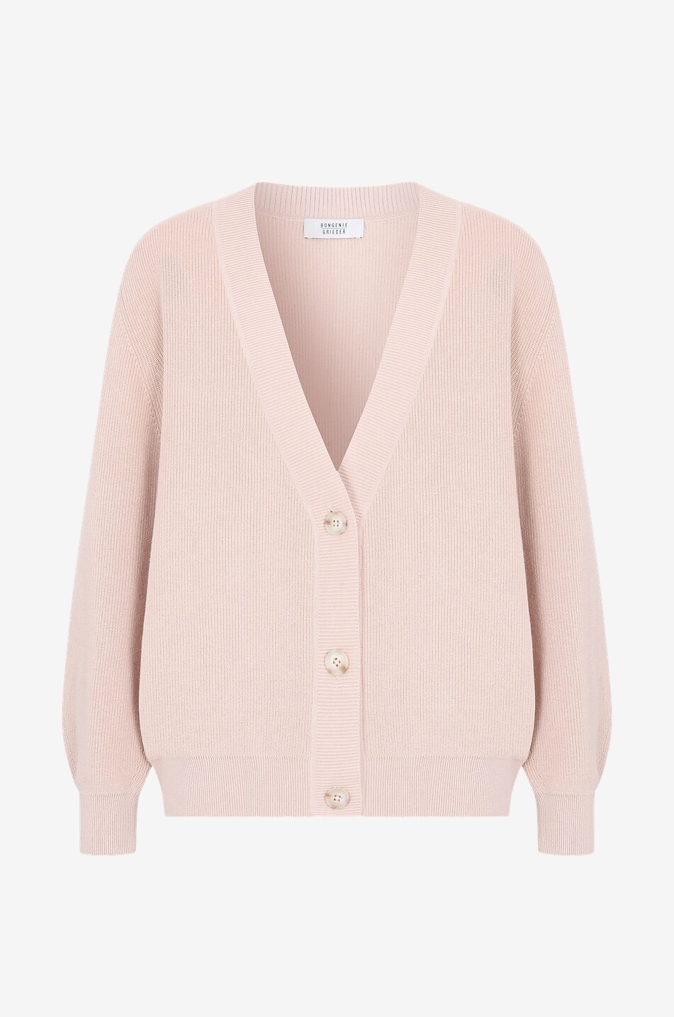 Weiter Baumwoll-Rippstrick-Cardigan mit V-Ausschnitt