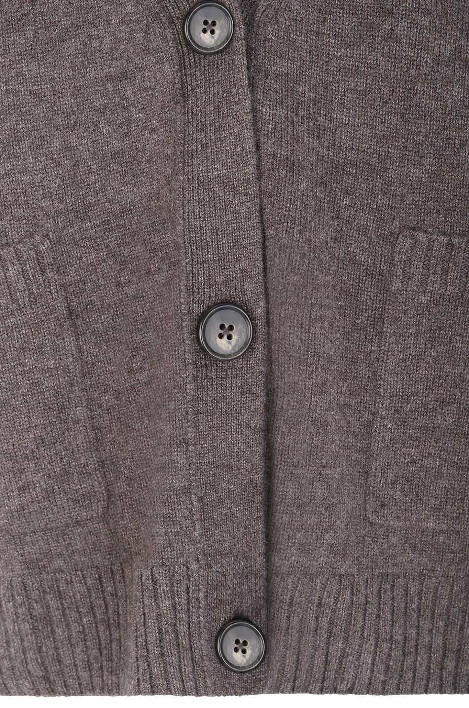 BONGÉNIE Cardigan boxy à col V en cachemire Femme MARRON 3