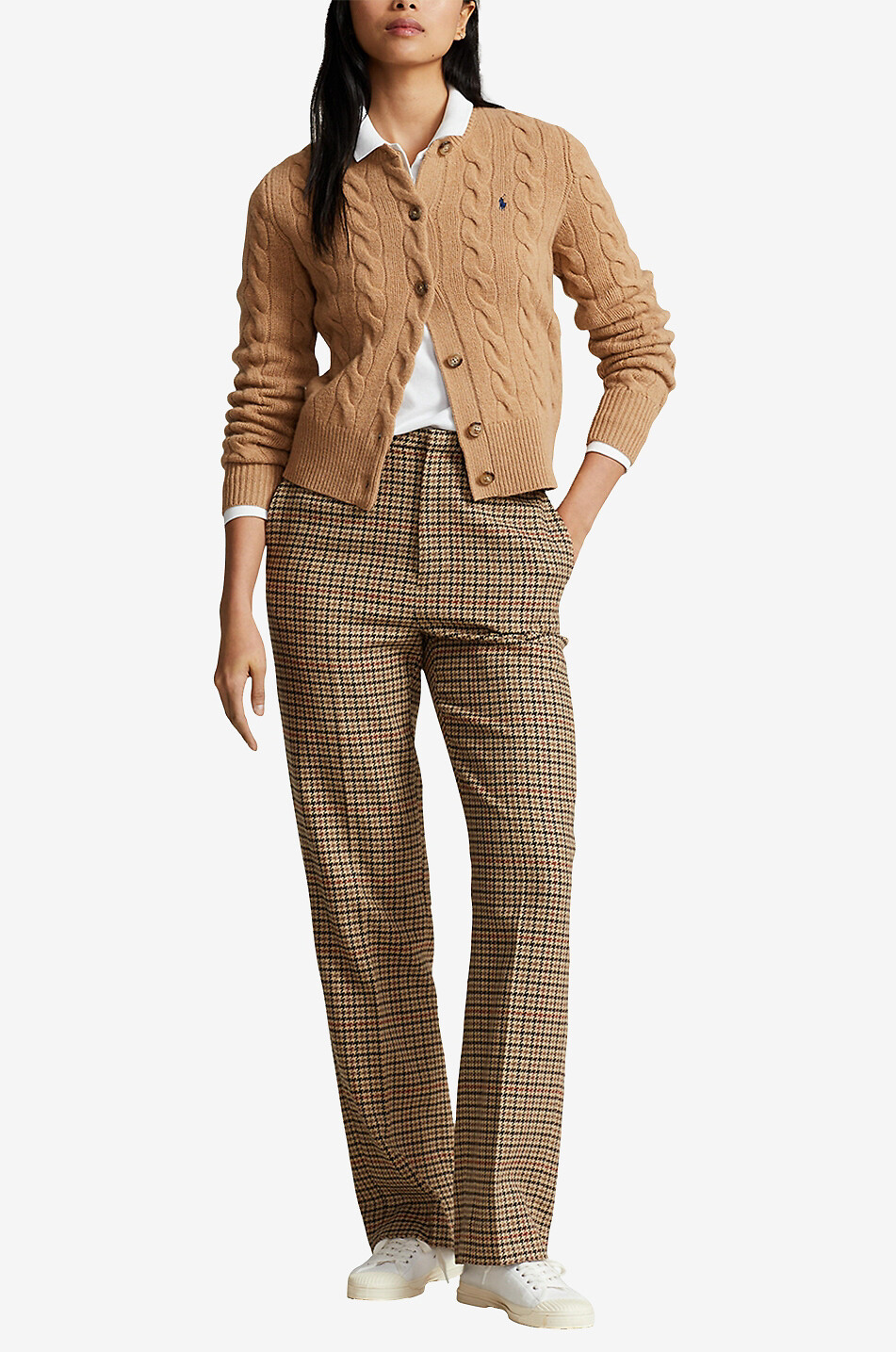 POLO RALPH LAUREN Cardigan en laine et cachemire torsadé Femme CAMEL 4