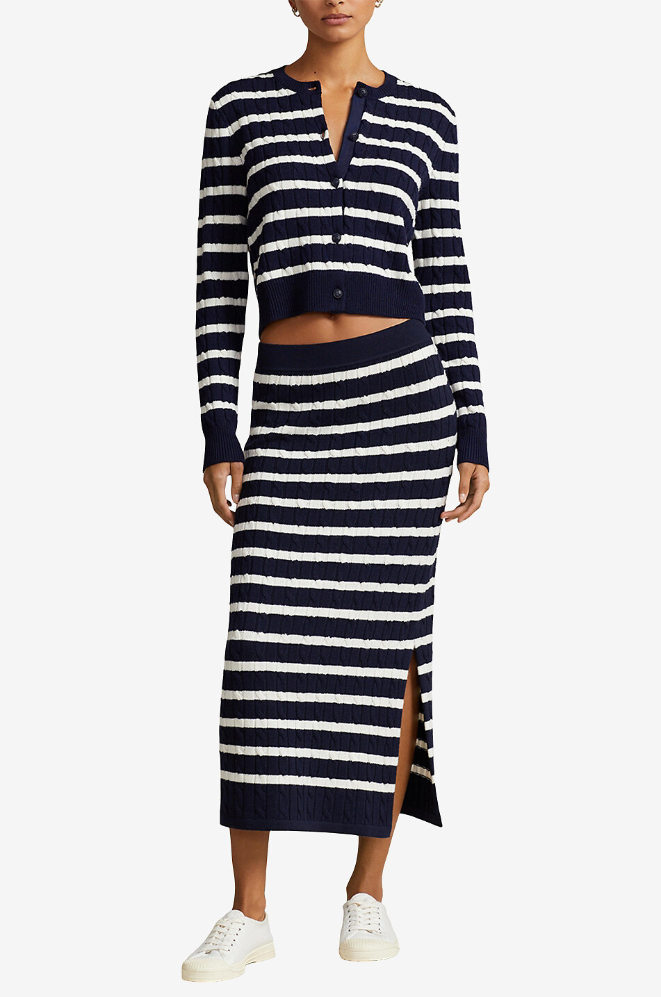 POLO RALPH LAUREN Cardigan torsadé rayé en laine Femme MULTICOLORE 4