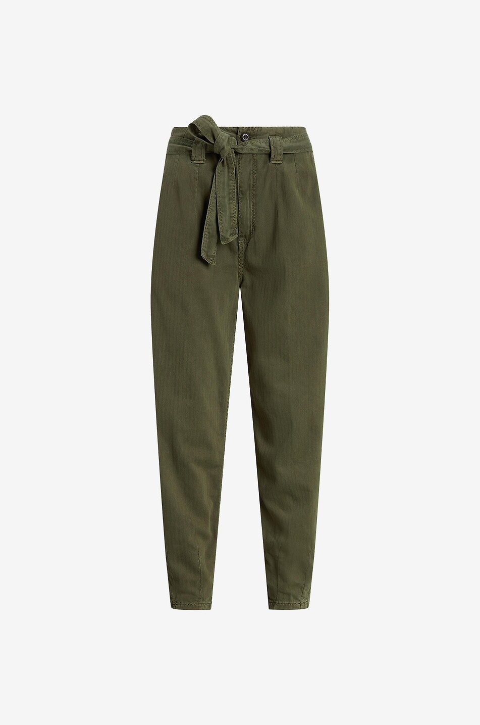 Pantalon carotte raccourci avec ceinture