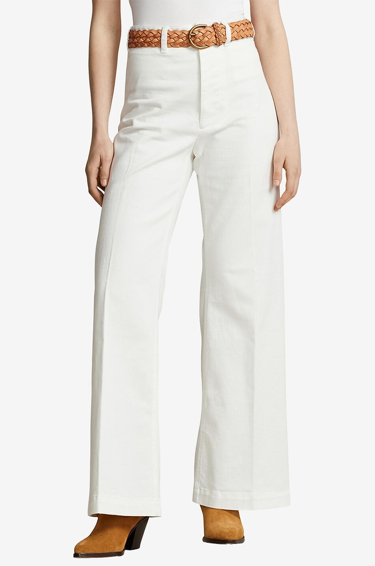 POLO RALPH LAUREN Sailor flared high-rise twill trousers Women EGGSHELL 2