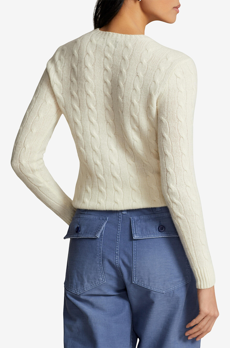 POLO RALPH LAUREN Pony wool and cashmere cable knit jumper Women EGGSHELL 3