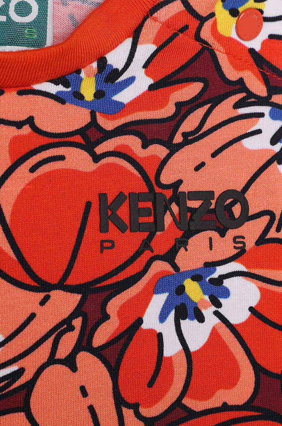 KENZO Baby-Kleid aus Baumwolle Ikebana Cartoon Flowers Baby BUNT 3
