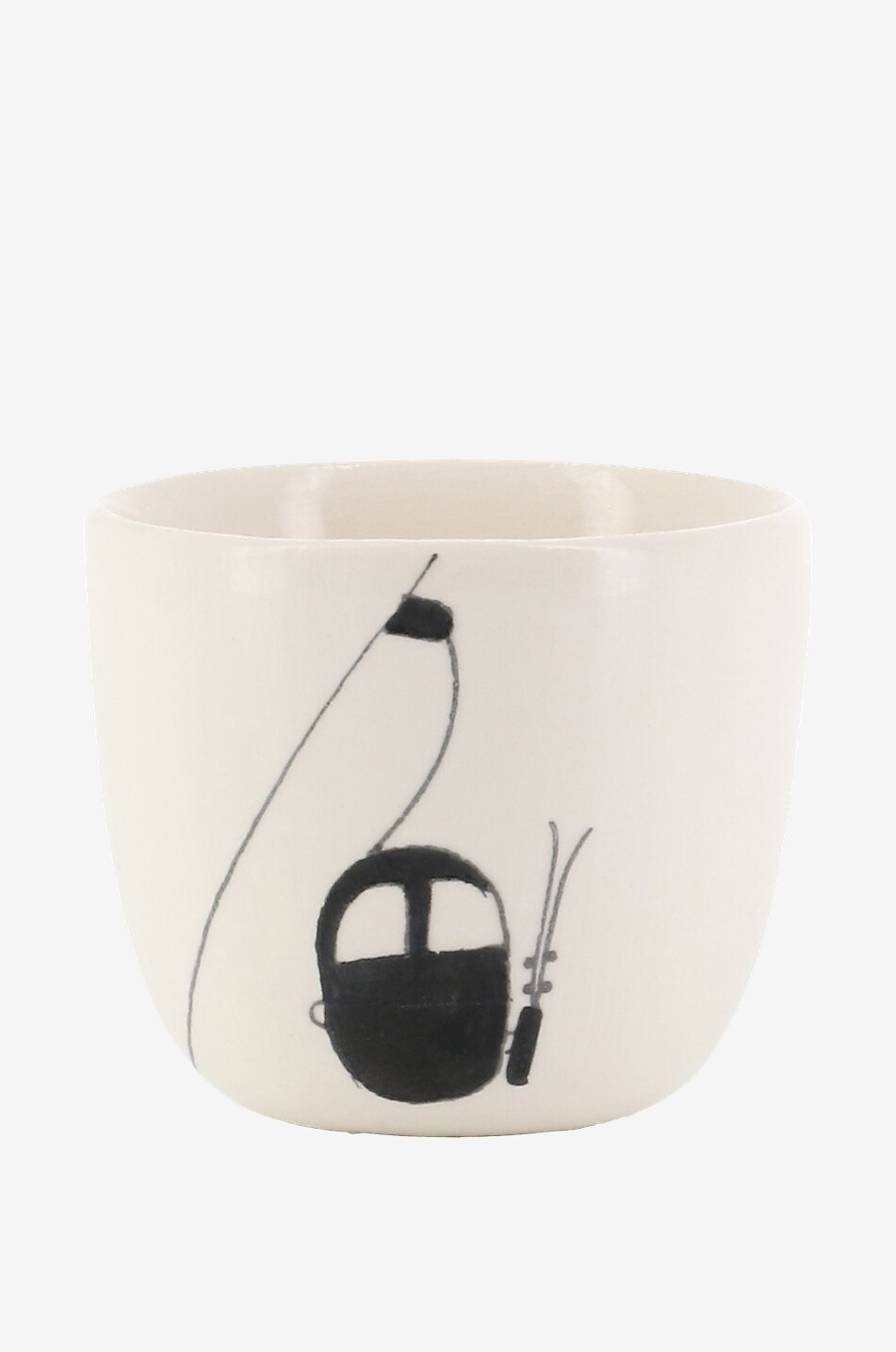 THREE SEVEN PARIS Ski Lift Simple earthenwear espresso cup Home BLACK 1