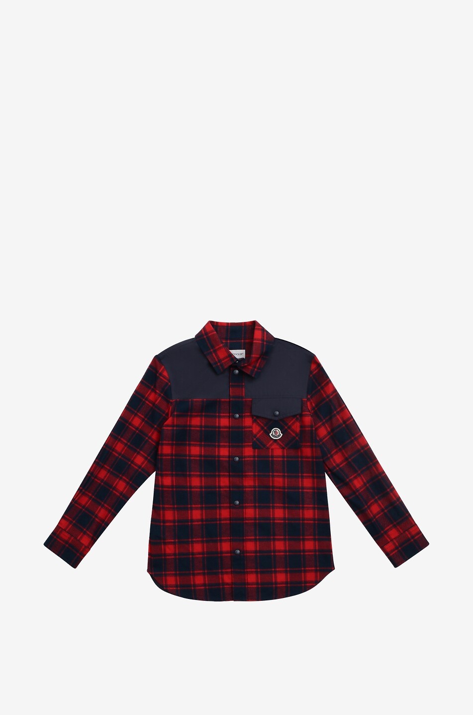 Checked boy's flannel and nylon shirt