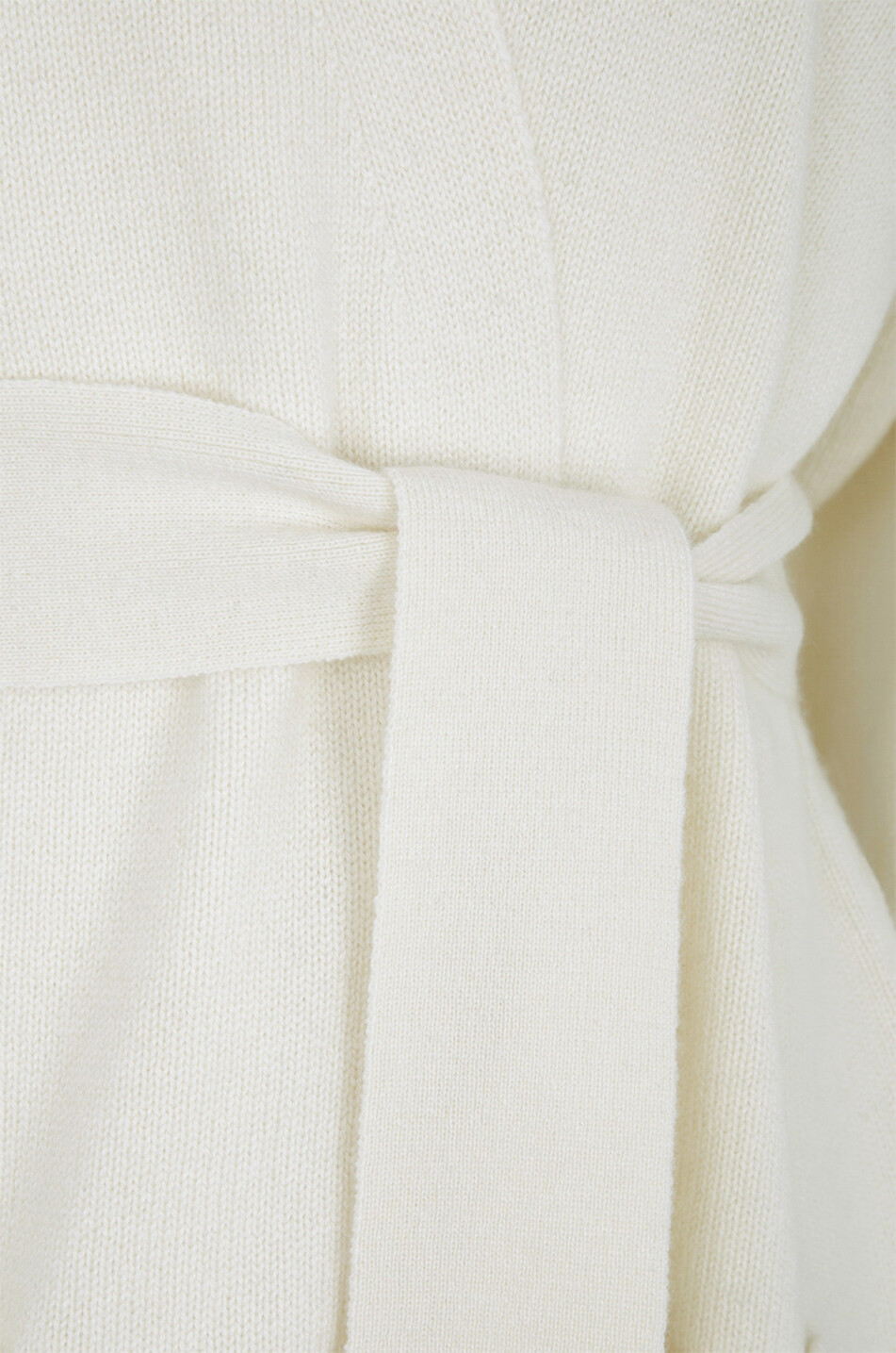 BONGÉNIE Cardigan long en cachemire à ceinture Femme BLANC CASSE 3