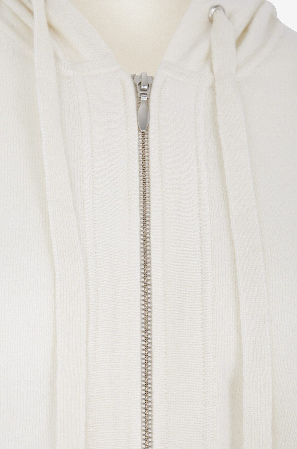 BONGENIE Kaschmir-Cardigan mit Kapuze und Reissverschluss Damen CREMEFARBEN 3
