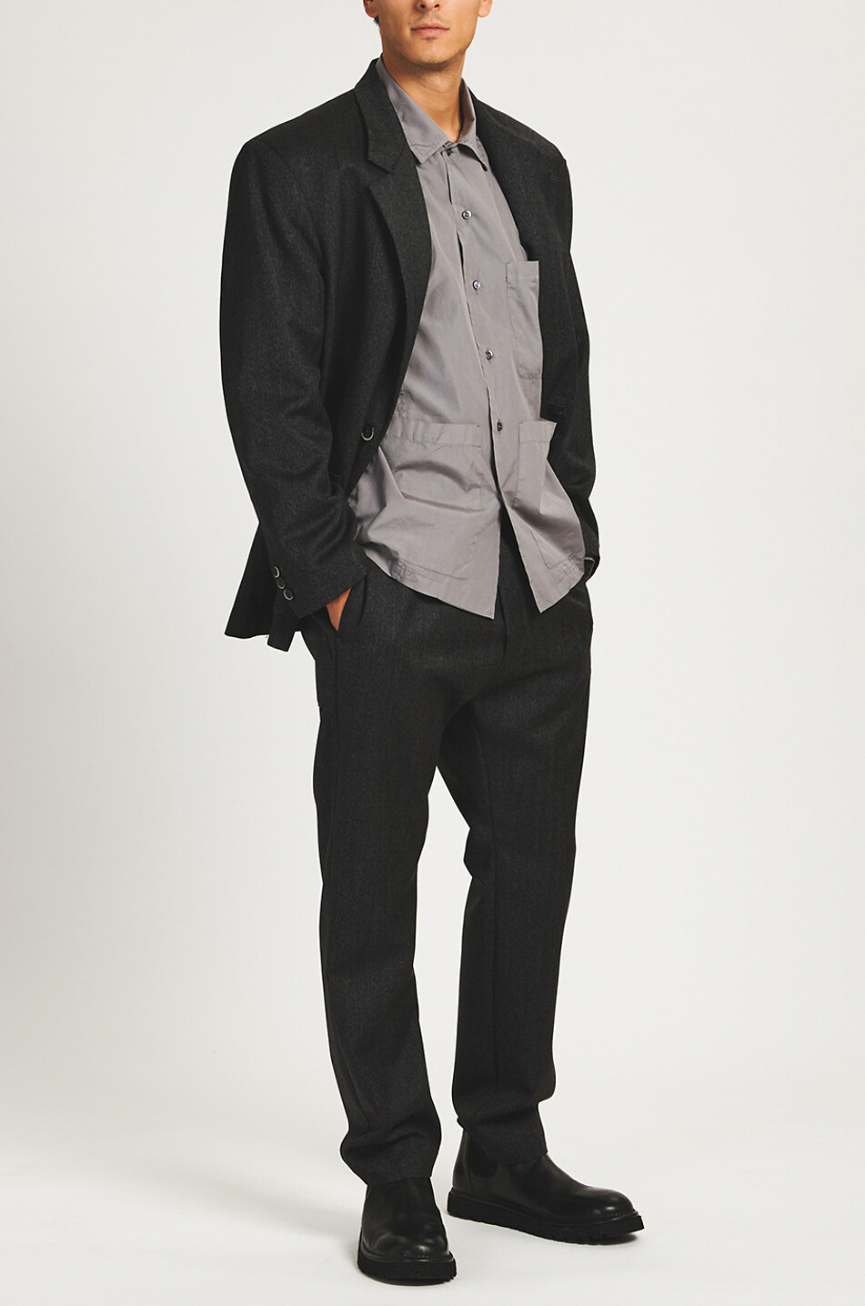 BARENA VENEZIA Blazer à chevrons en laine Redonda Position Homme GRIS FONCÉ 3