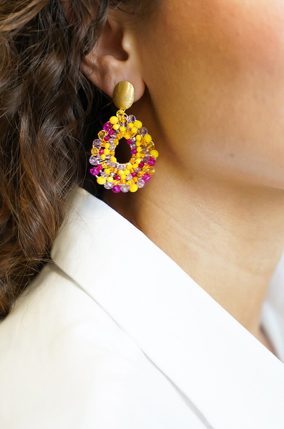 LOTT.GIOIELLI Boucles d'oreilles Mixed Yellow Babs Drop S Femme JAUNE 2