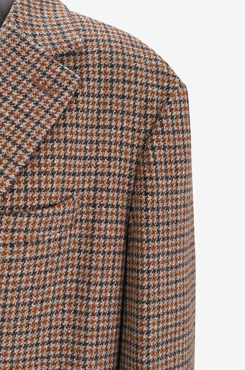 BARENA VENEZIA Manteau trois-quarts motif pied-de-poule Baron Homme CAMEL 9
