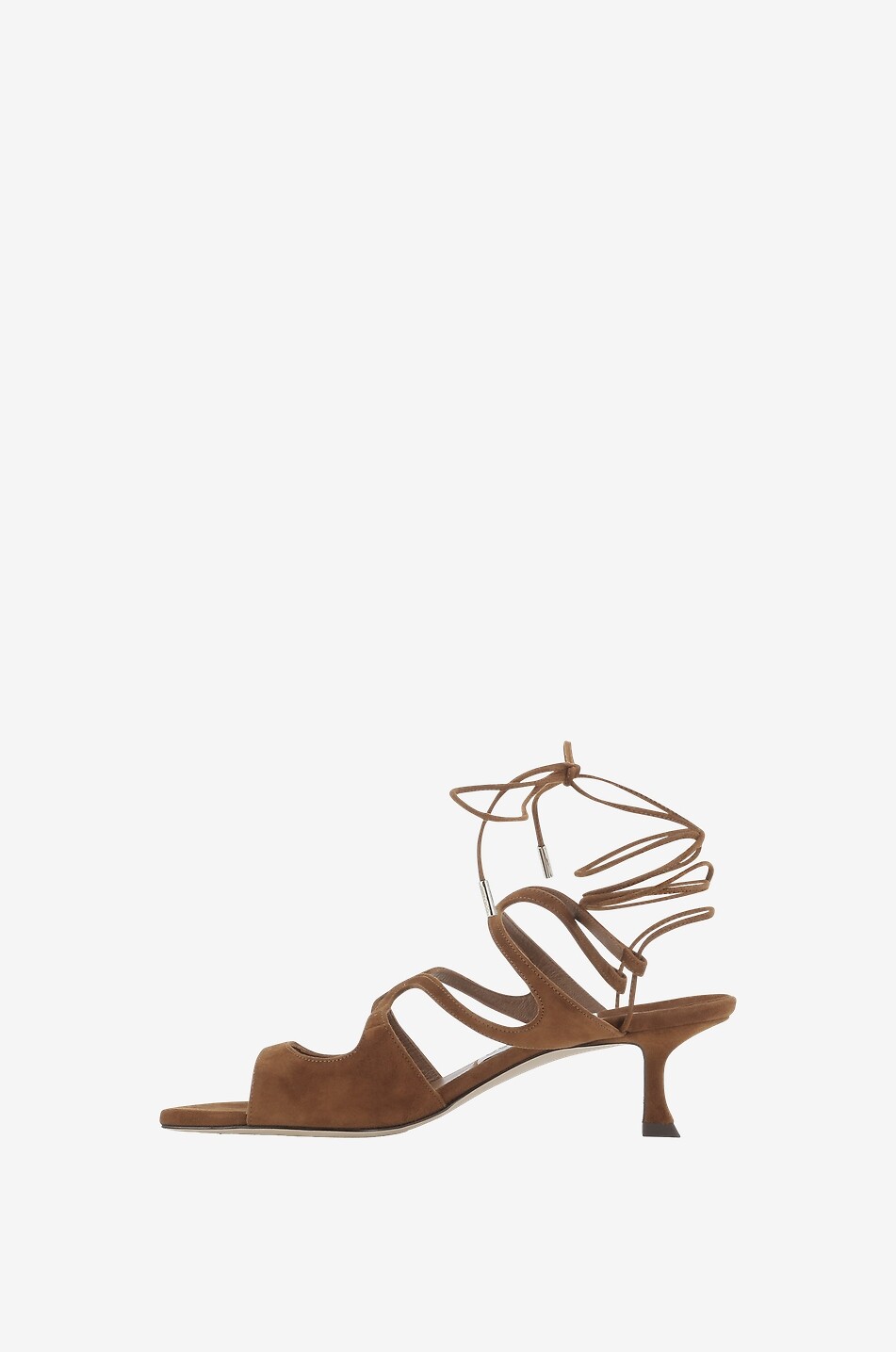 JIMMY CHOO Kittenheel-Sandalen zum Schnüren Azure 50 Damen BRAUN 3