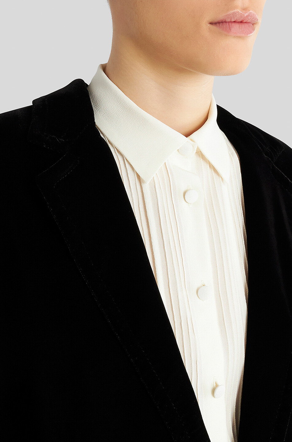 Einreihiger Samt-Oversize-Blazer