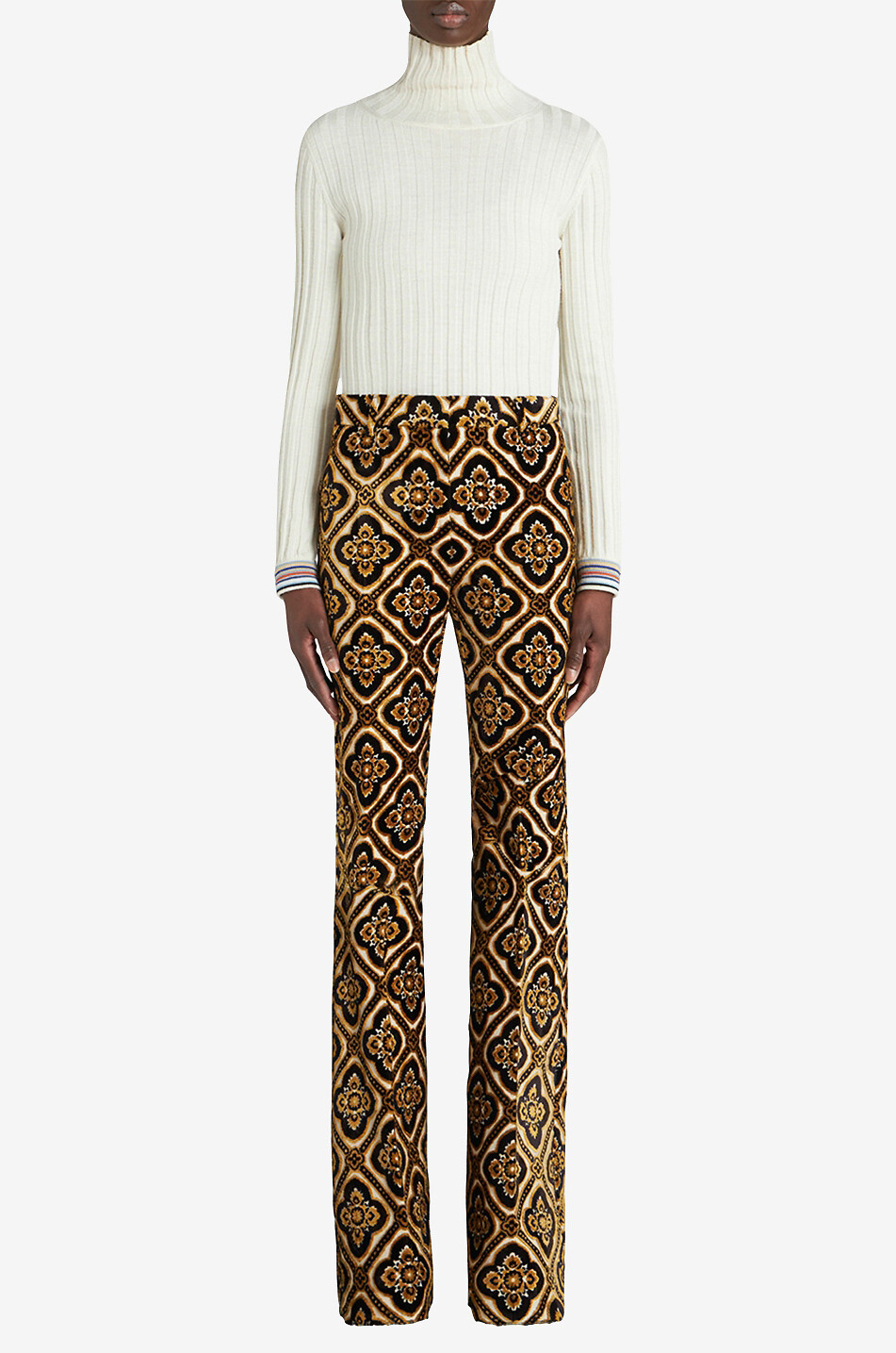 Medals jacquard trousers