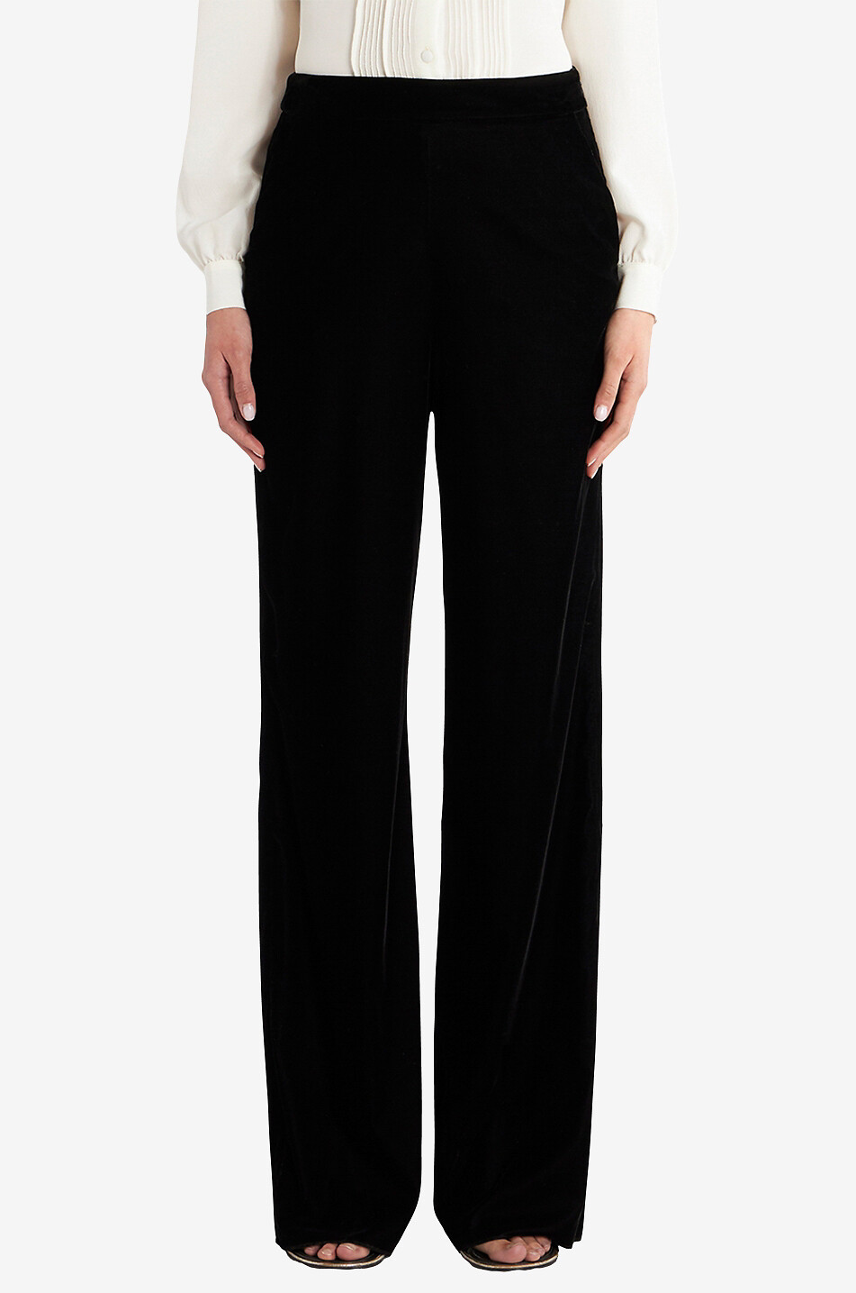 ETRO Velvet palazzo trousers Women BLACK 3
