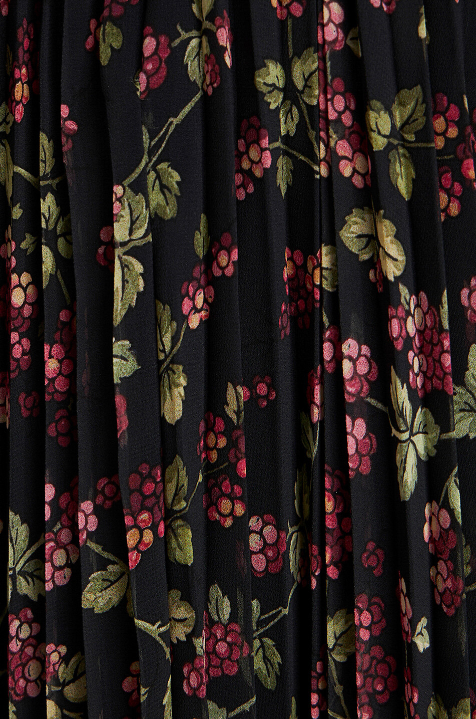 Jupe midi plissée en georgette Berries