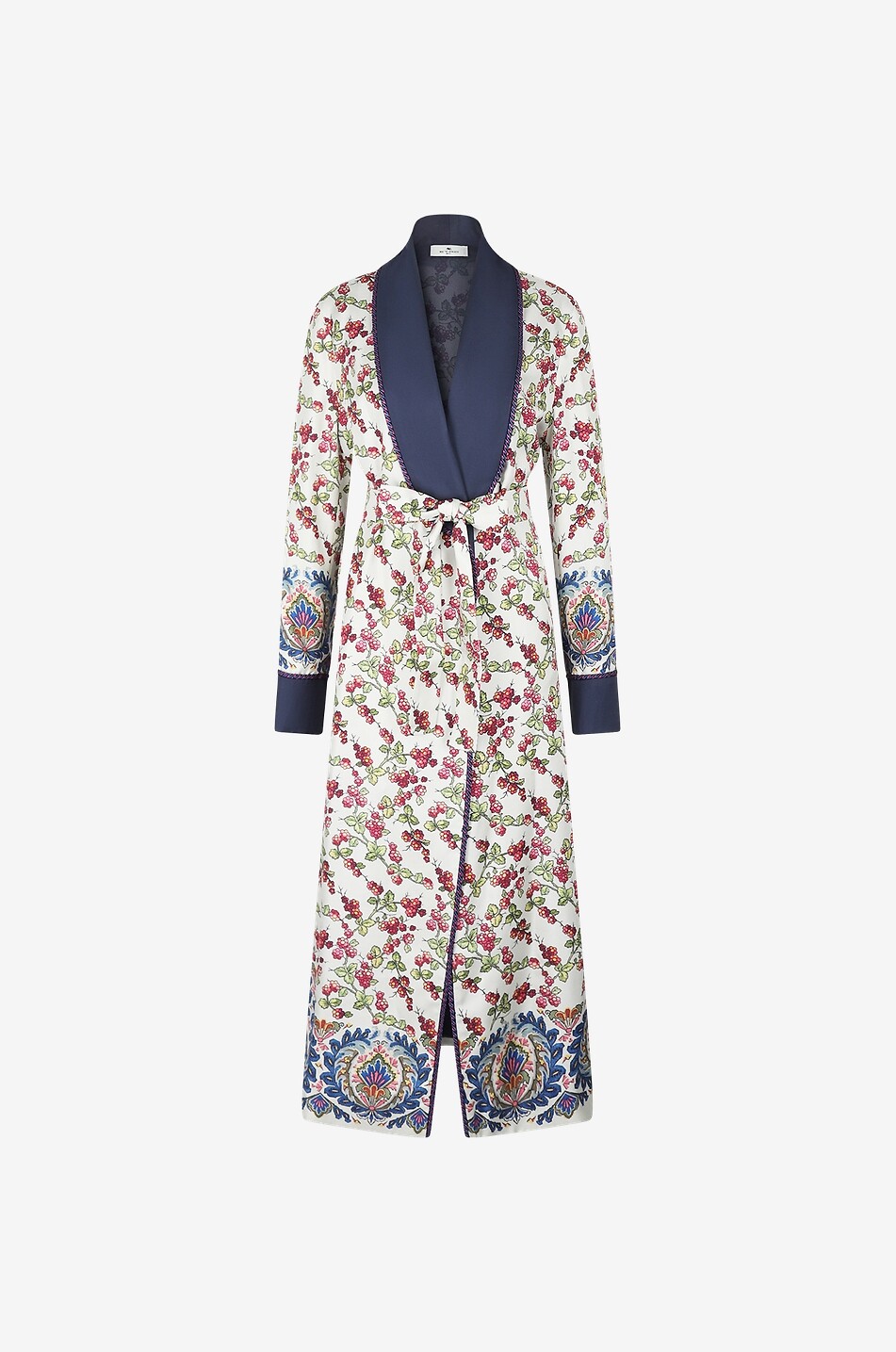 Manteau en sergé de soie à col châle Berries