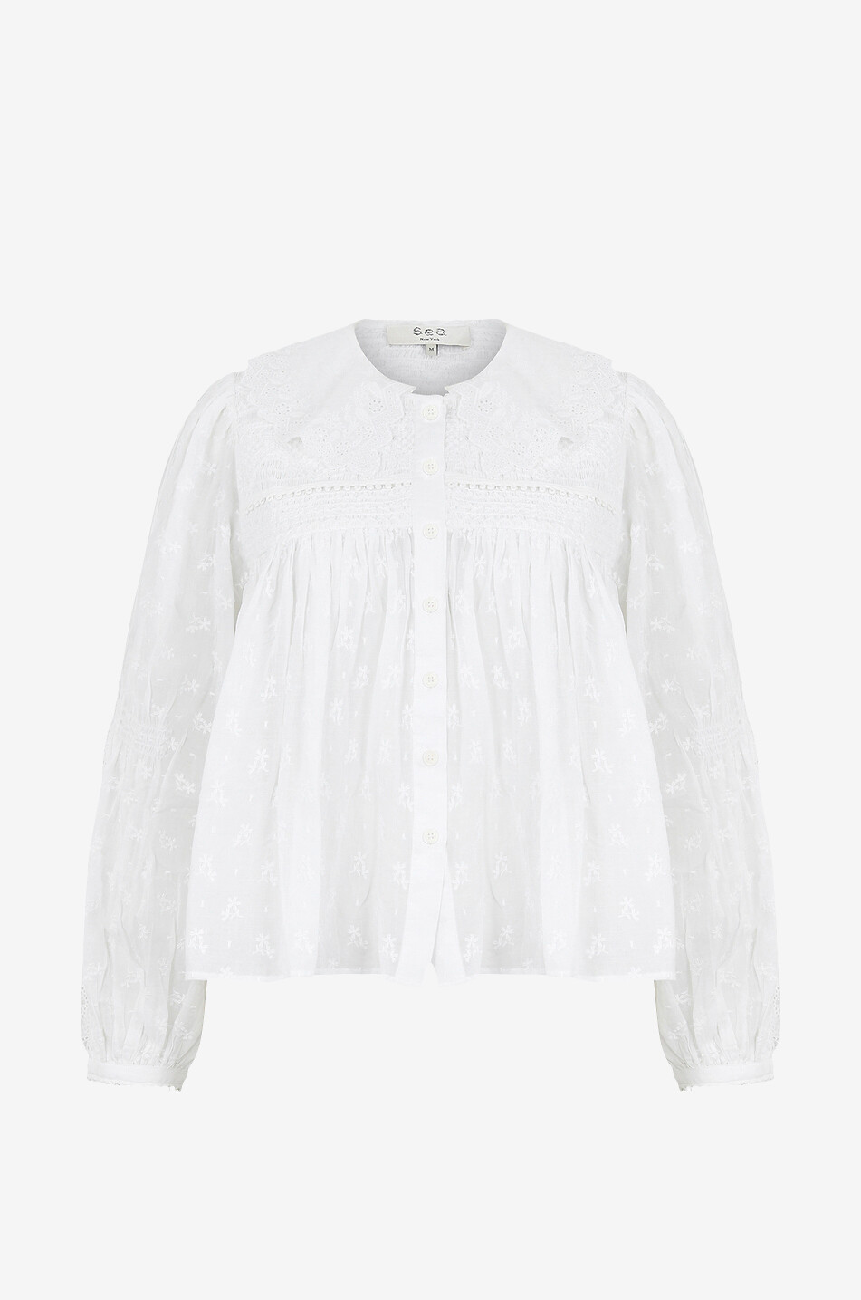 Olga cotton long-sleeved blouse