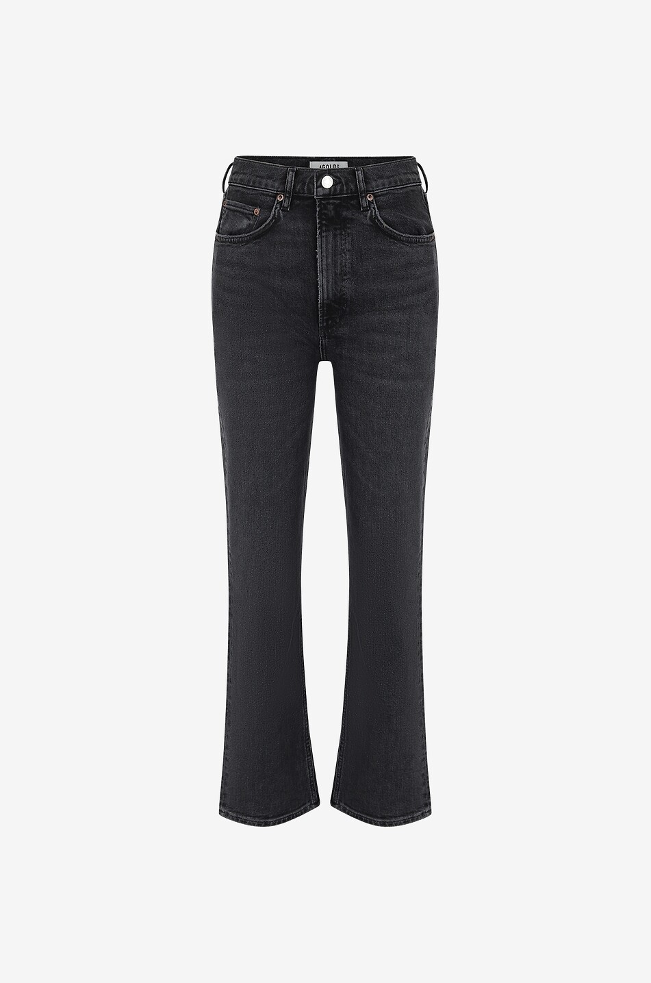 High Rise Stovepipe cotton straight leg jeans