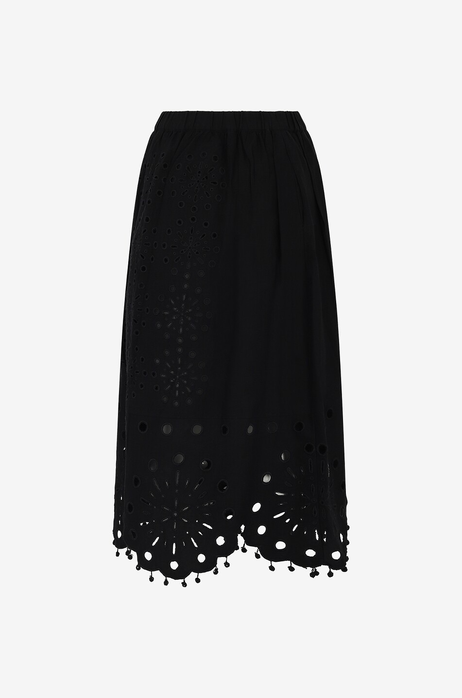 Jupe midi en coton et lin Addie