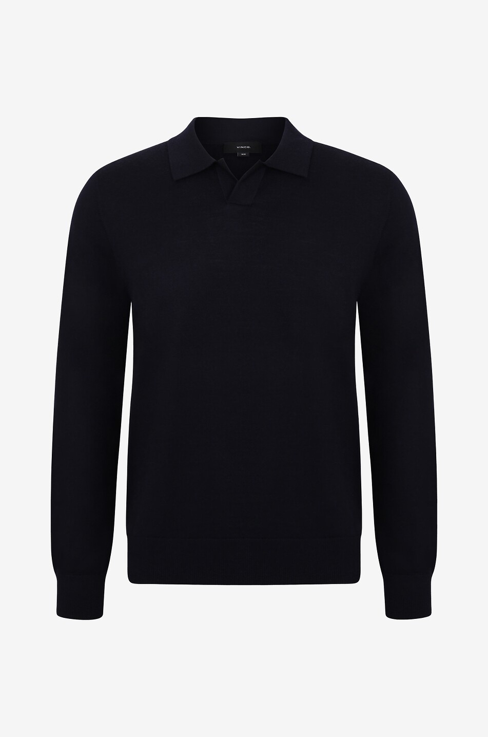 VINCE Merino wool long-sleeved polo shirt Men DARK BLUE 1