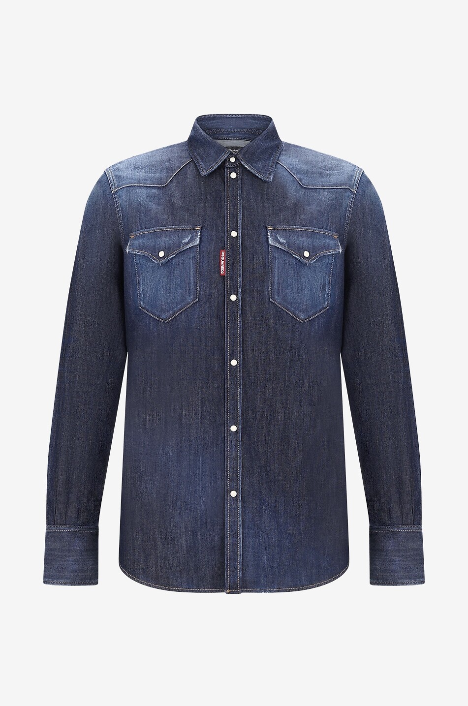 Classic Western distresse denim shirt