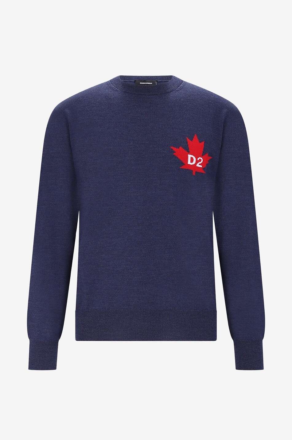 Pull fin jacquard à col rond D2 Leaf