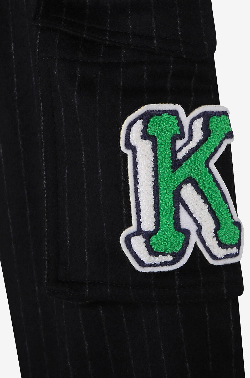 KENZO Gerade Jungenhose aus Wolle und Kaschmir Logo Patch Junge SCHWARZ 3