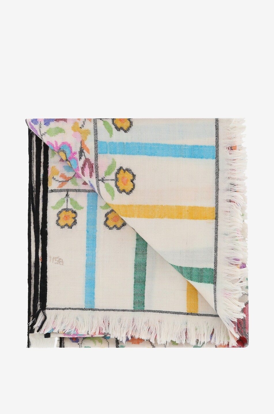 PINK MAHARANI Kani Jamawar hand-woven shawl Women EGGSHELL 2