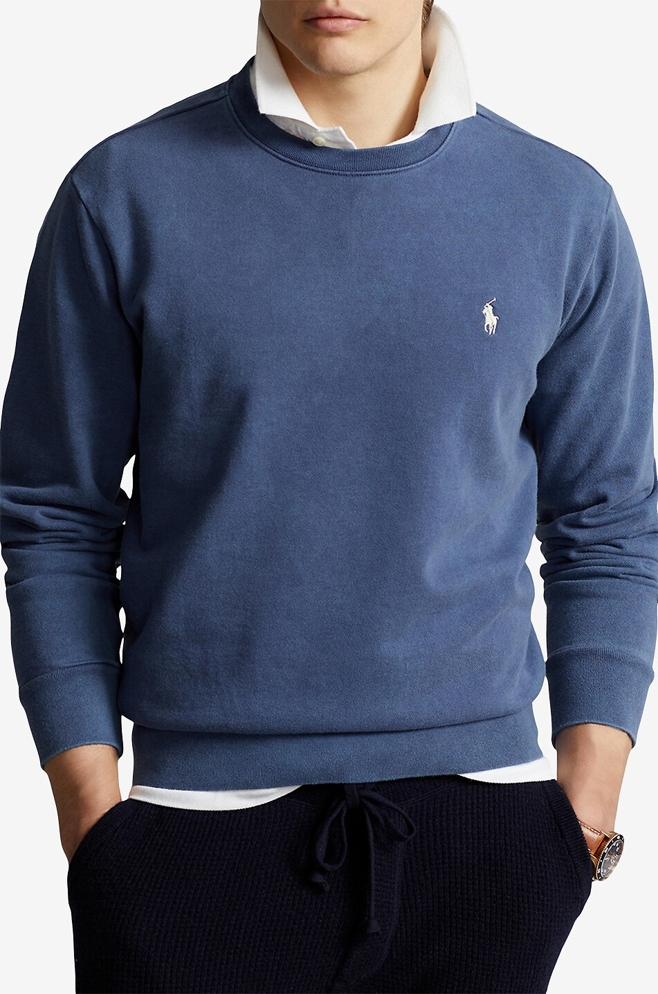 POLO RALPH LAUREN Sweat-shirt léger à col rond Pony Homme BLEU FONCE 2