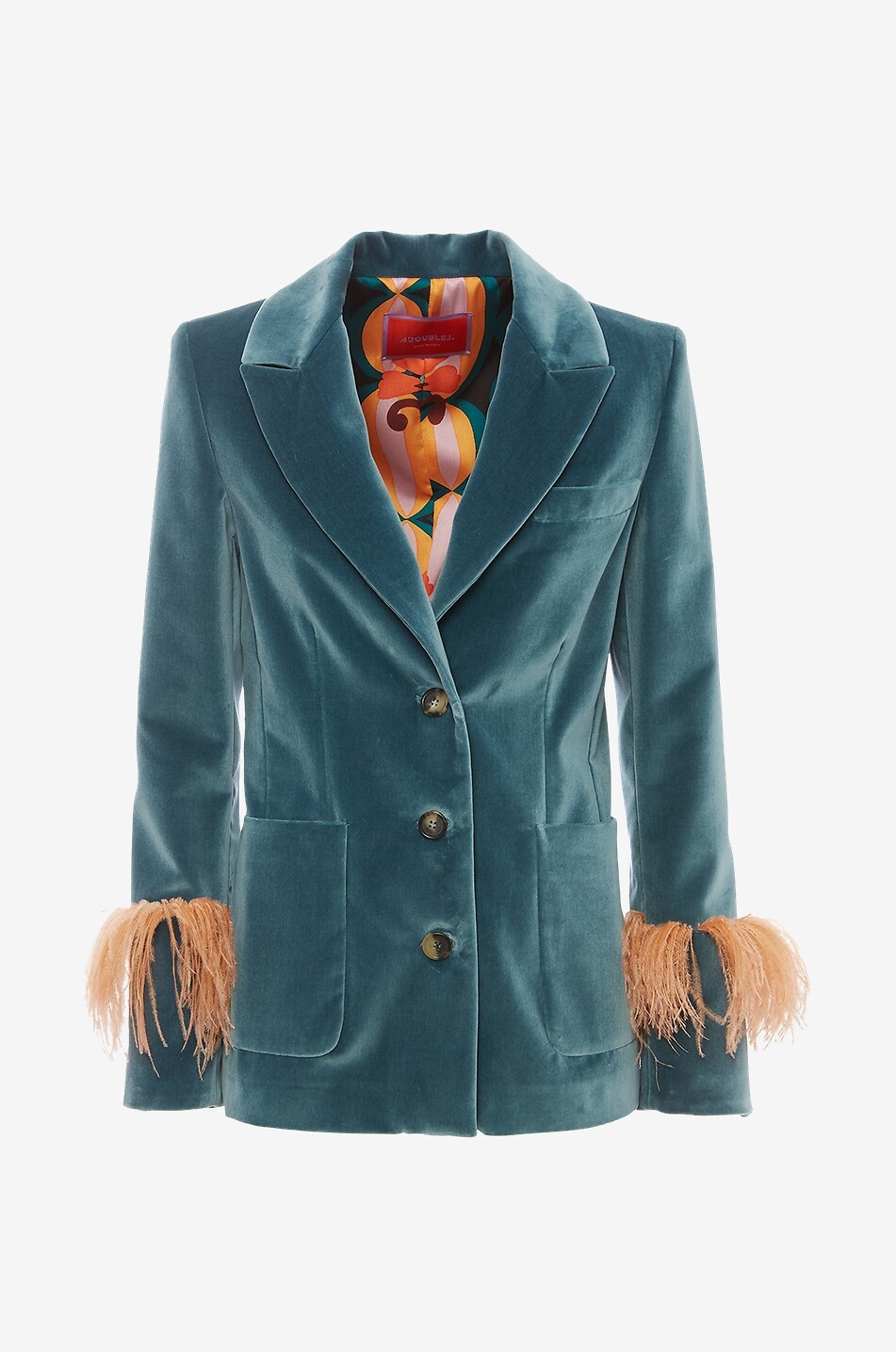 Blazer en velours et plumes Keaton