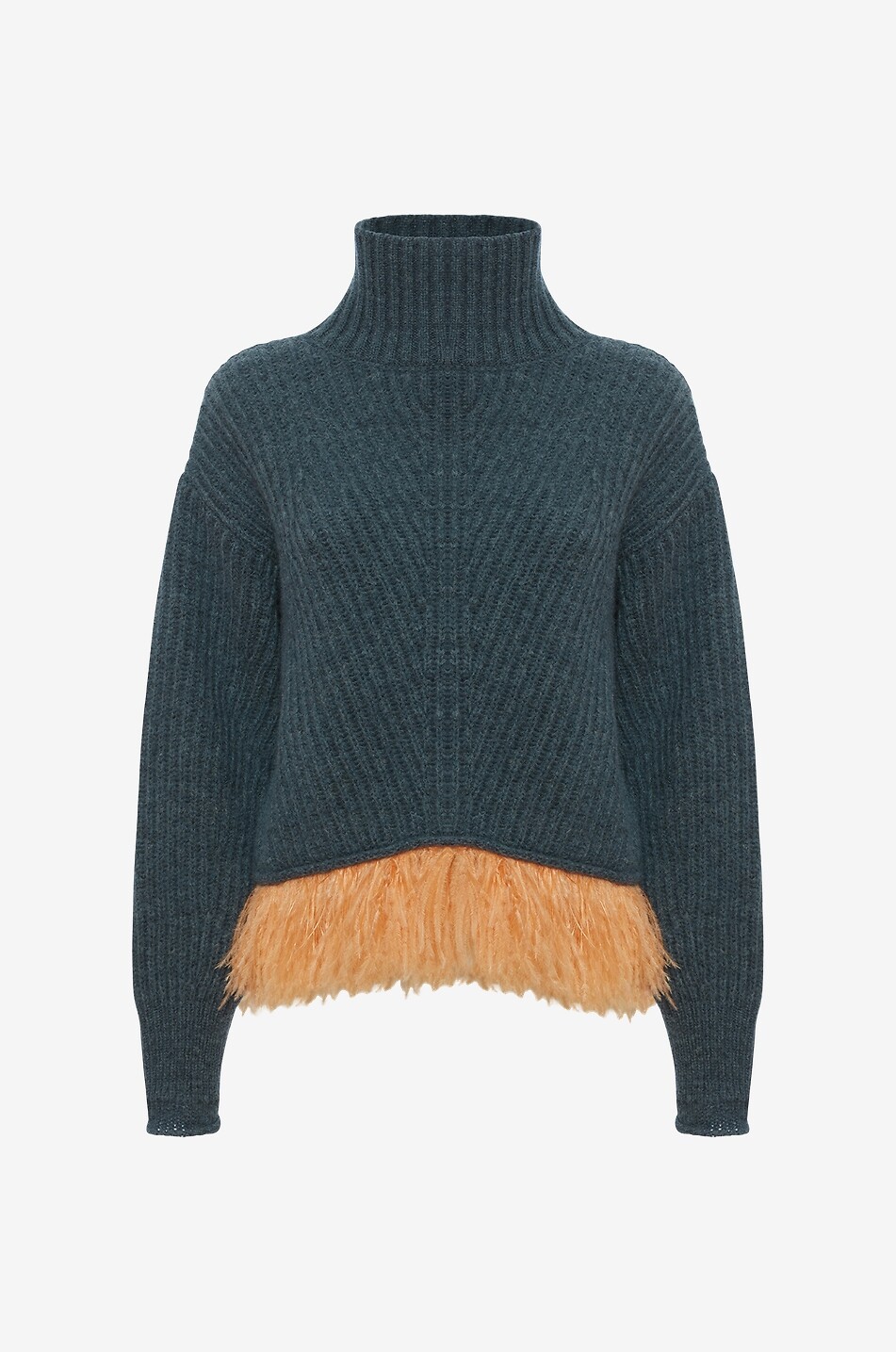 LA DOUBLEJ Pullover aus Wolle und Federn High Kick Damen BLAU 1