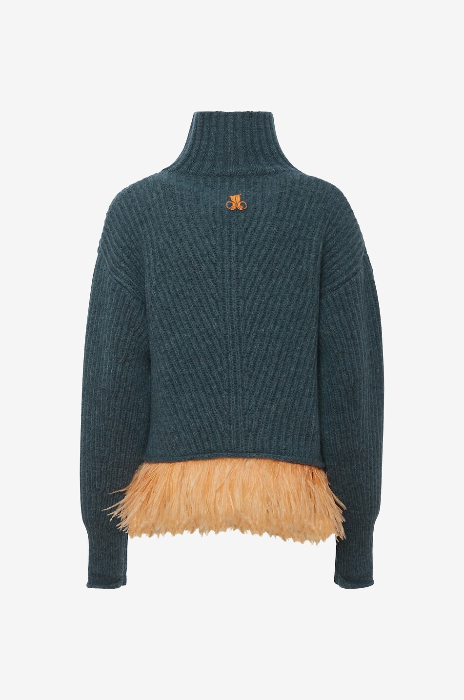 LA DOUBLEJ Pullover aus Wolle und Federn High Kick Damen BLAU 2
