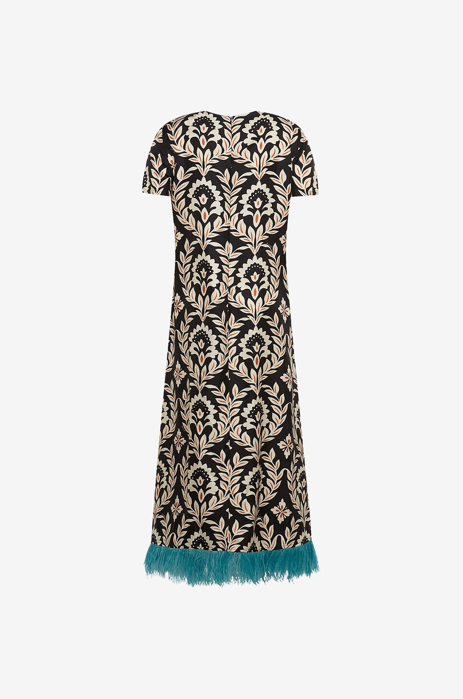 LA DOUBLEJ Swing Ghirlanda silk twill and feather dress Women BLACK 2