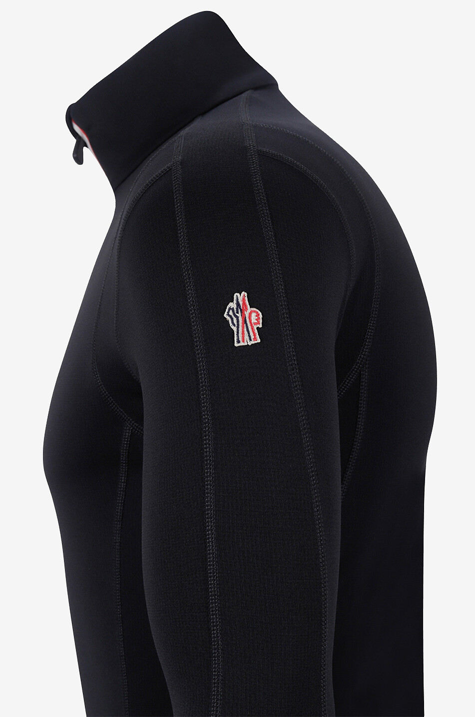 Half-zip first layer in Power Grid - MONCLER GRENOBLE - BLACK