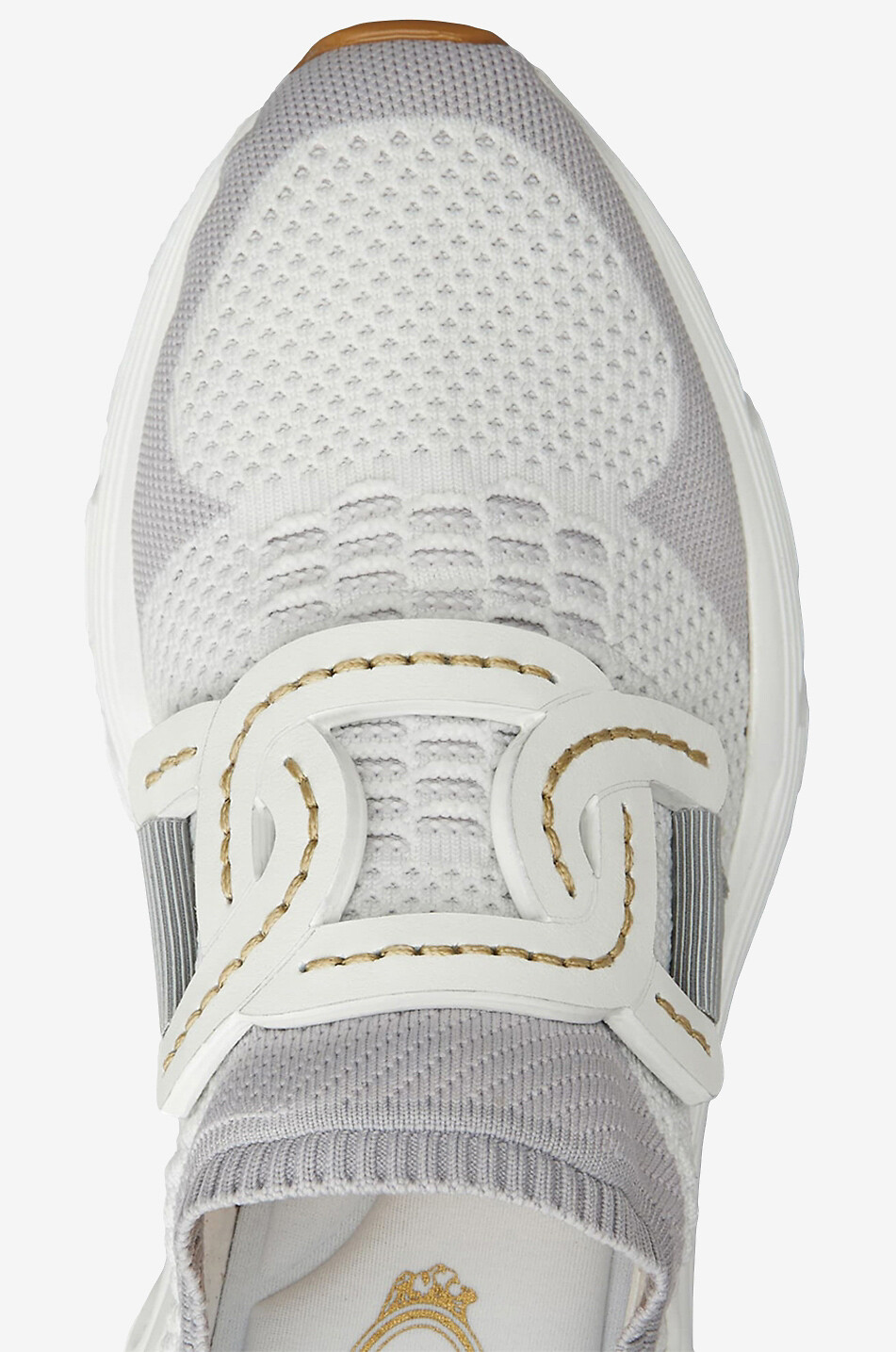 TOD'S Kate knit slip-on sneakers with leather Women LIGHT GREY 5
