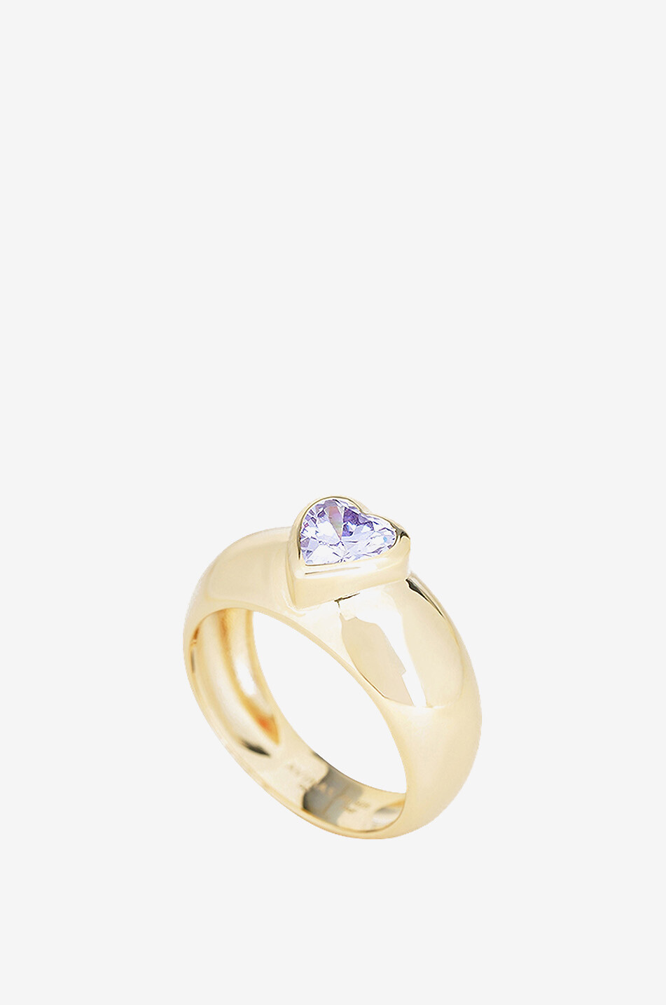 Bague en argent doré et zircon Dolce - Lavande