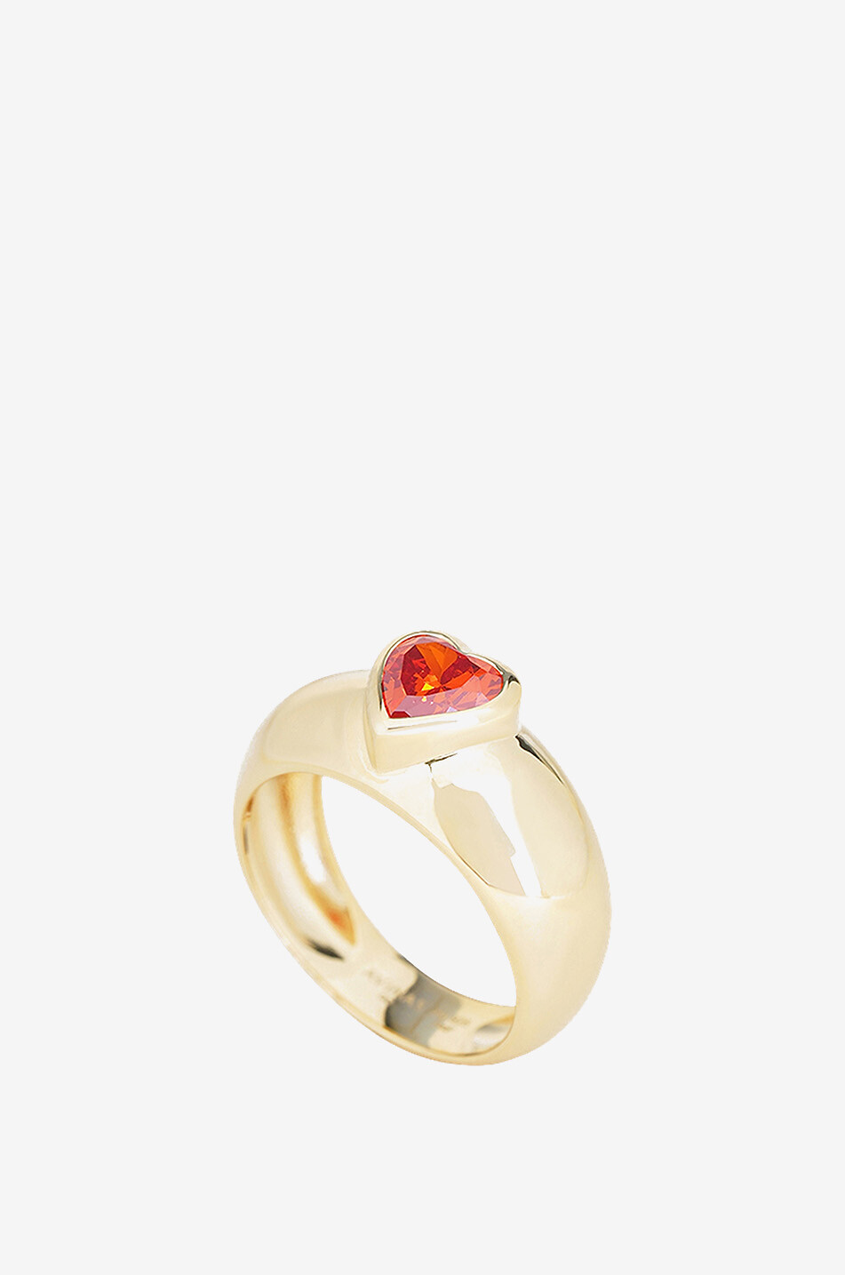 Dolce - Orange gold-tone silver ring with zircon