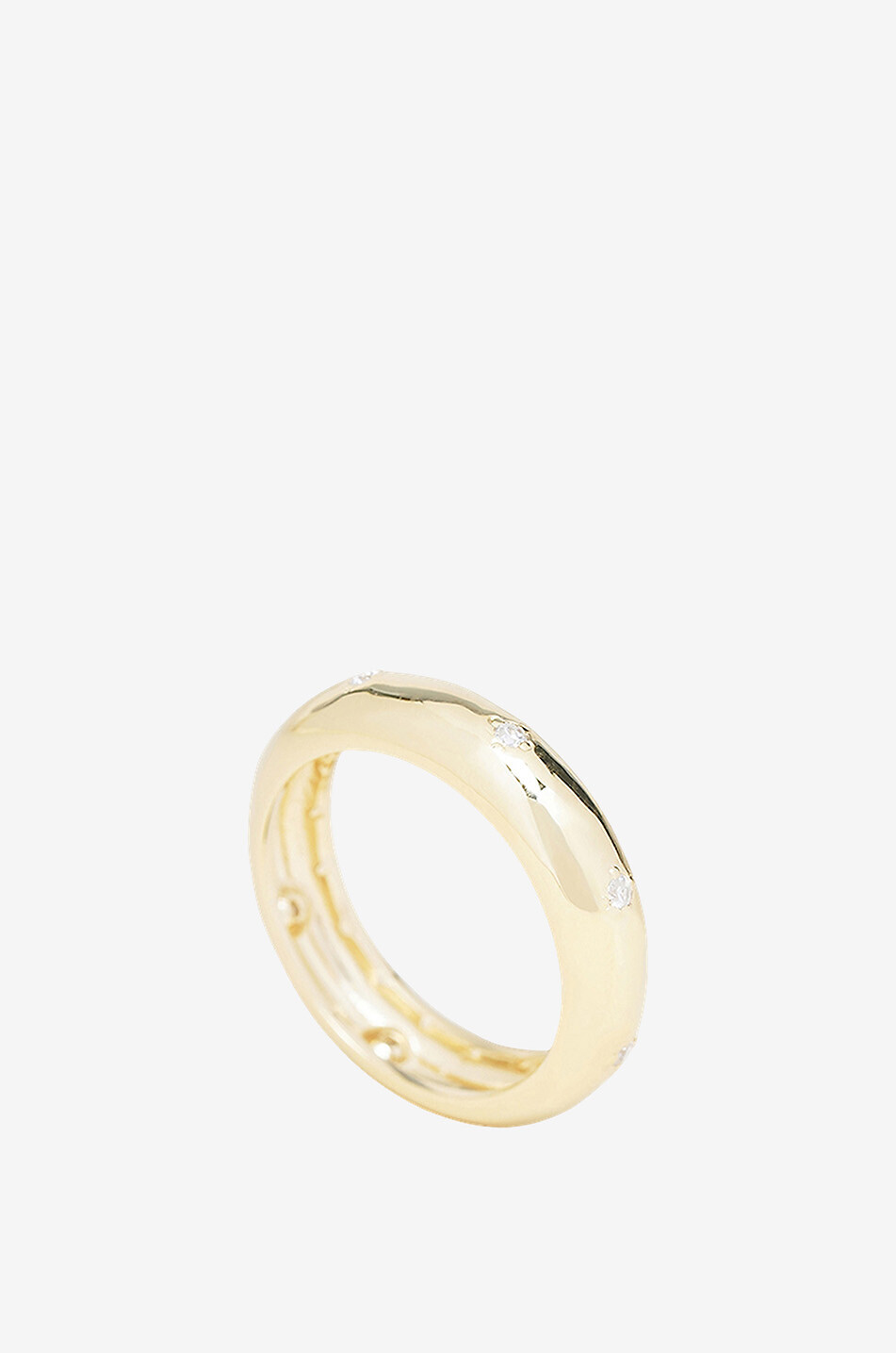 Veloce gold-plated silver ring with zircon